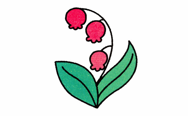 帶顏色的鈴蘭花簡筆畫教程