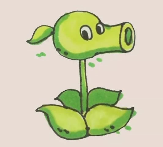 植物大戰僵尸豌豆射手簡筆畫