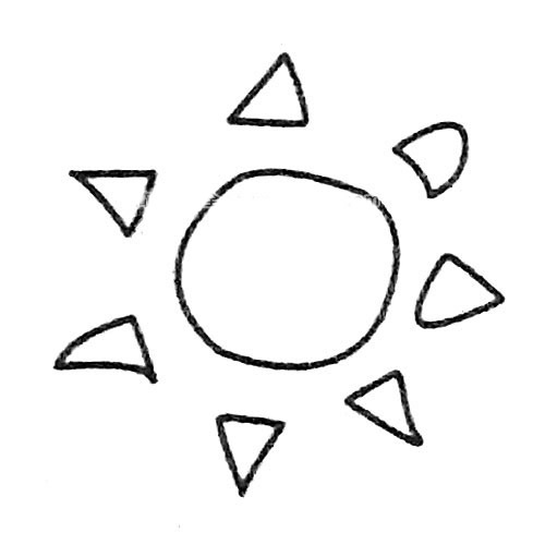 超簡單12款太陽兒童畫