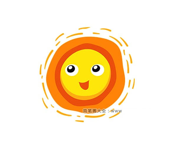 8款可愛的卡通太陽簡筆畫
