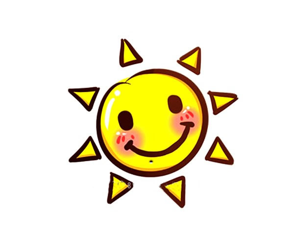 8款可愛的卡通太陽簡筆畫