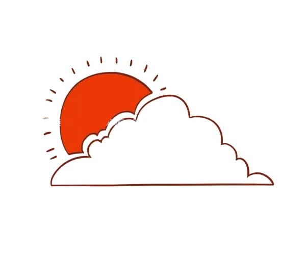 云中的太陽簡筆畫