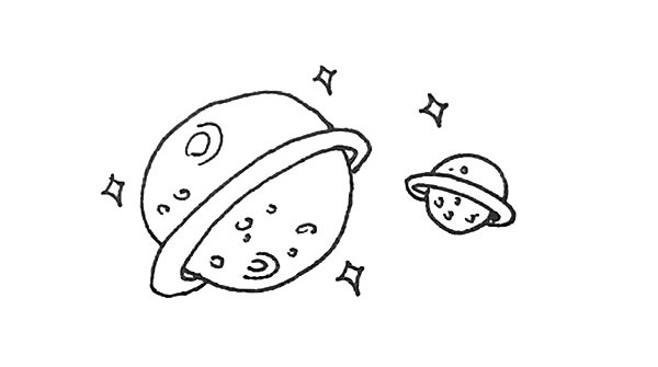 涂色的星球簡(jiǎn)筆畫(huà)步驟