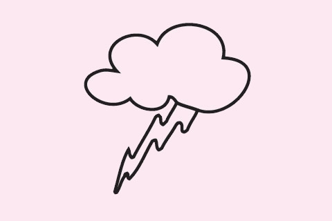 分享幾張打雷閃電的簡筆畫