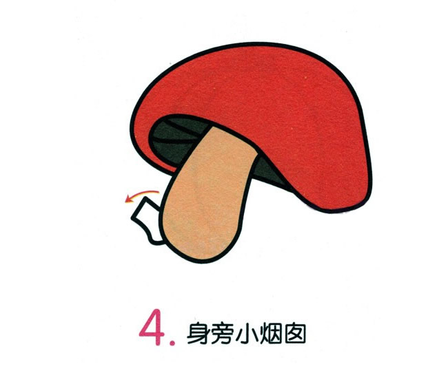 一大一小兩個蘑菇的簡筆畫