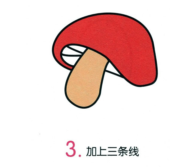 一大一小兩個蘑菇的簡筆畫