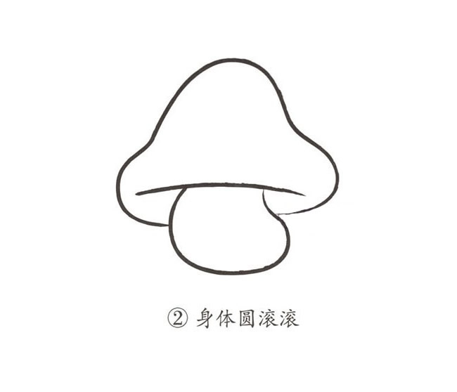 漂亮涂色的蘑菇簡筆畫