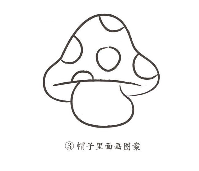 漂亮涂色的蘑菇簡筆畫