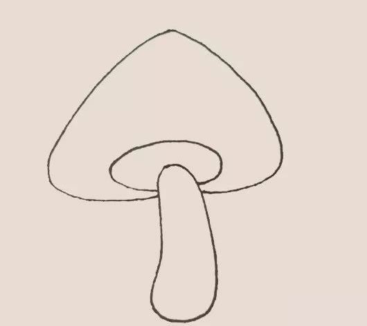 彩色漂亮的蘑菇簡筆畫