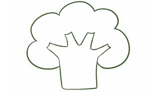 帶顏色的卡通西蘭花簡(jiǎn)筆畫(huà)