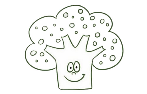 帶顏色的卡通西蘭花簡(jiǎn)筆畫(huà)