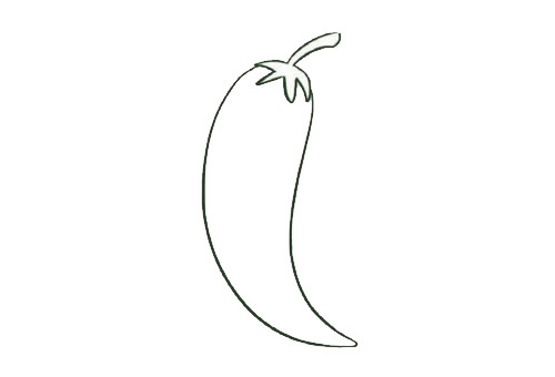 綠色的尖椒簡(jiǎn)筆畫