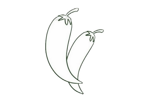 綠色的尖椒簡(jiǎn)筆畫