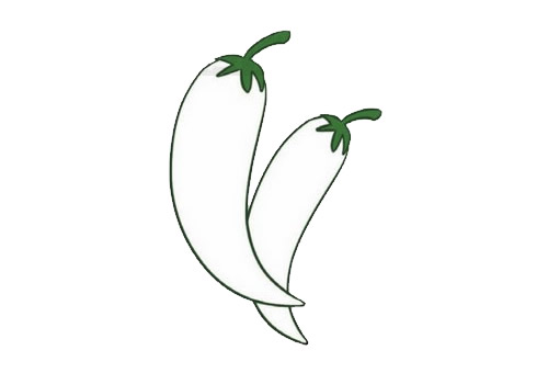 綠色的尖椒簡(jiǎn)筆畫