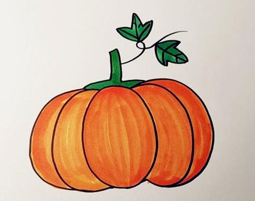 又大又紅的南瓜簡筆畫