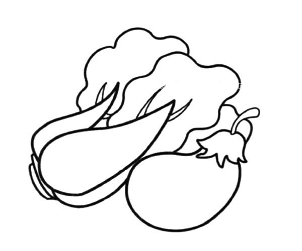 白菜和茄子簡(jiǎn)筆畫