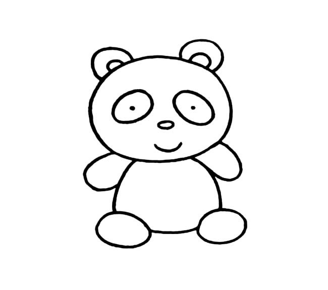 3款簡單的熊貓兒童畫